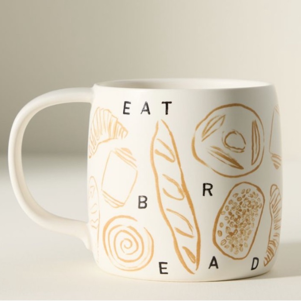 Anthropologie Phthalo EAT BREAD Mug NWT